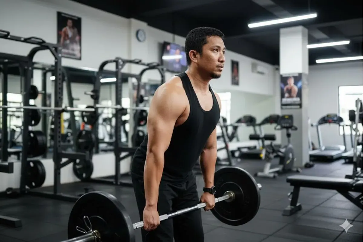 Prompt Gemini AI foto cowok sporty di GYM. (Sumber: Gemini AI)