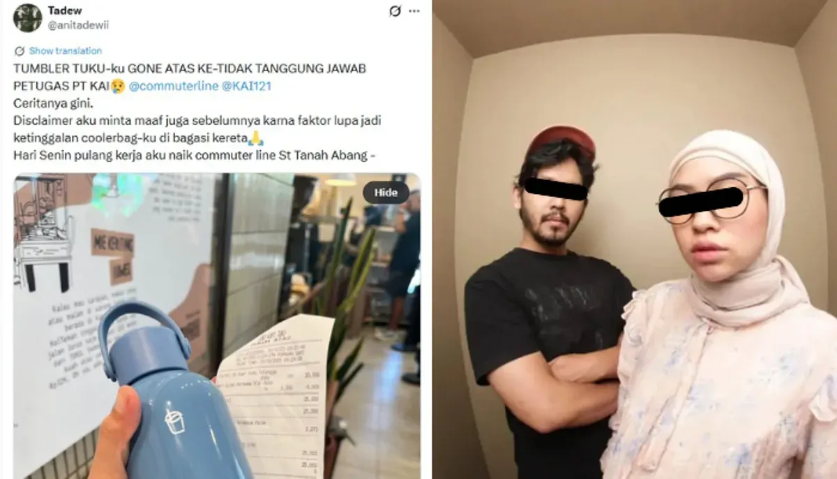Viral tumbler Anita Dewi hilang di KRL Commuterline. Simak kronologi lengkap kejadian, klarifikasi resmi KAI bahwa tidak ada pemecatan petugas. (Sumber: X/@cinnamongirlc)