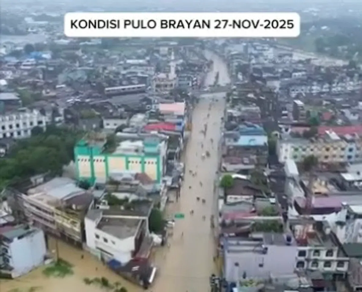 Ruas jalan di Kota Medan yang sudah bisa dilalui pengendara pasca banjir (Sumber: Instagram @sayokmdn)