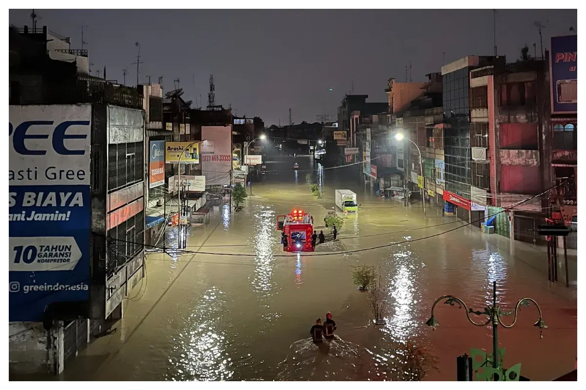 Salah satu titik banjir di Medan. (Sumber: X/@DRBall99)