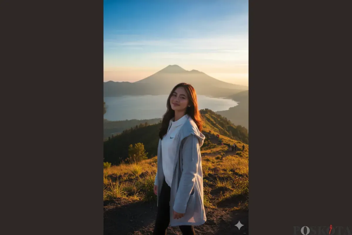Hasil edit foto di pegunungan pakai Gemini AI (Sumber: TikTok/unloadingechoes)