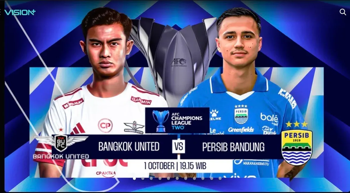 Link live streaming Bangkok United vs Persib Bandung di AFC Champions League Two 2025/2026 (Sumber: Vision+)