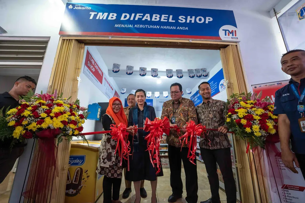 TMB Difabel Shop hasil kolaborasi Bank Jakarta dan Indogrosir bernama Difabel Shop diresmikan. (Sumber: Dok. Istimewa)