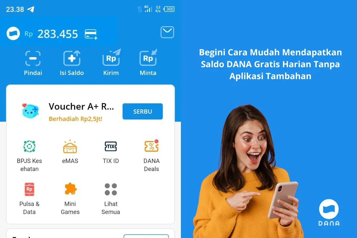 Cara Mendapatkan Saldo DANA Gratis Setiap Hari: 5 Trik Simpel yang Terbukti Berhasil (Sumber: Poskota/Yusuf Sidiq)