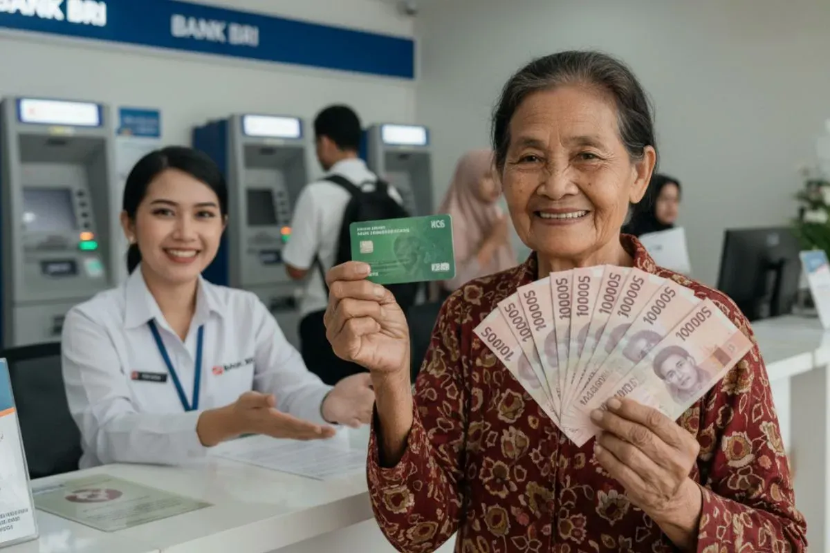Ilustrasi pencairan bansos BPNT dari pemerintah di bank BRI. (Sumber: Istimewa)