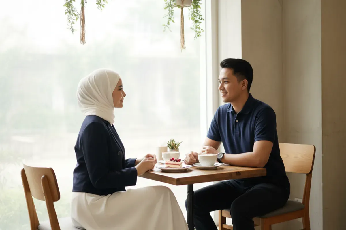 Foto romantis bareng pacar yang dibuat pakai prompt Gemini AI. (Sumber: Gemini AI)