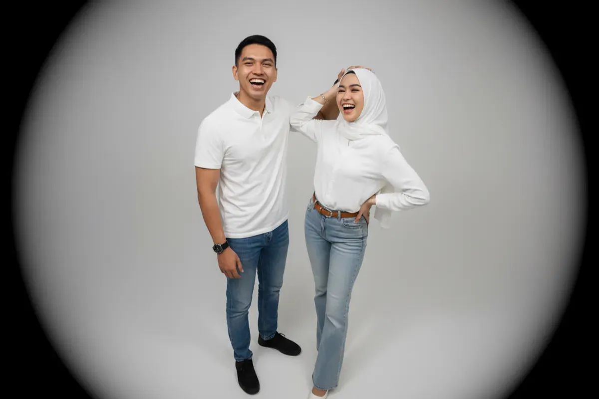 Hasil edit foto romantis ala photobox pakai prompt Gemini AI. (Sumber: Gemini AI)