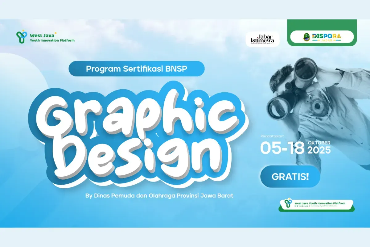 Program Sertifikasi BNSP Graphic Design Gratis by DISPORA Jabar Dibuka, Gini Cara Daftarnya (Sumber: youthinnovation.jabarprov.go.id/)