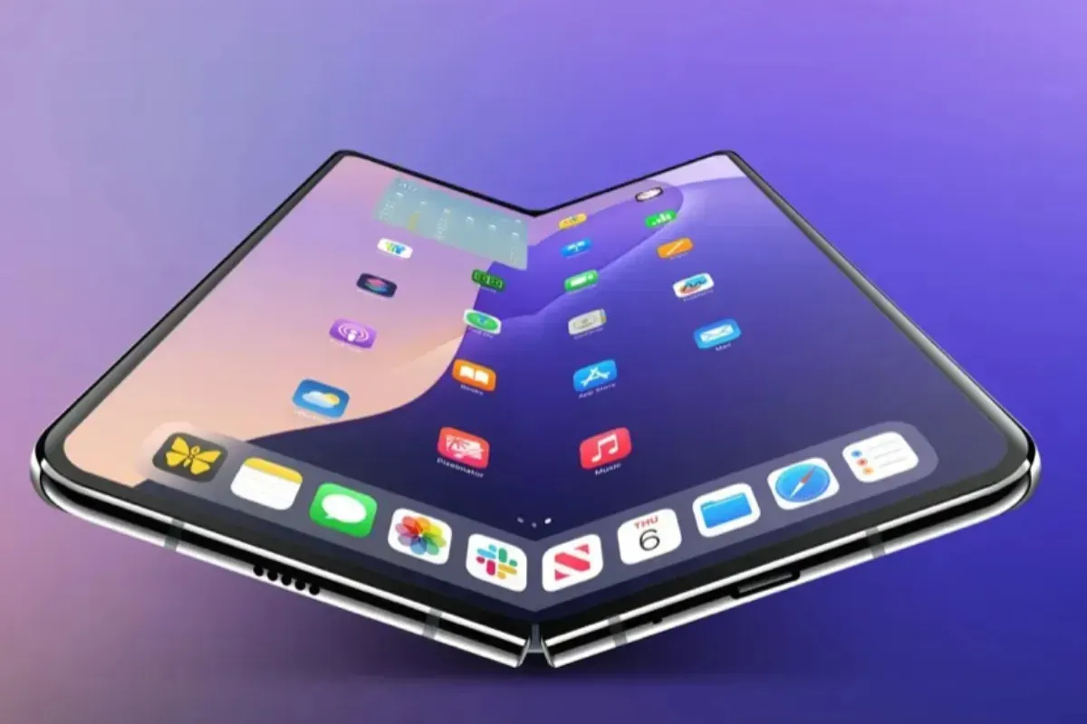 Ilustrasi rumor iPhone Fold yang disebut menjadi pengubah pasar HP lipat. (Sumber: 9to5mac)