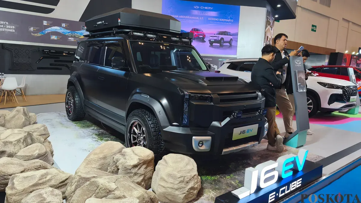 Chery J6 EV turut meramaikan IMX 2025. (Sumber: Poskota/Erwan Hartawan)