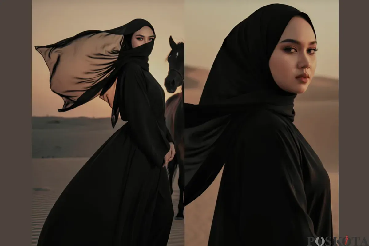 2 Prompt Gemini AI Terbaru Edit Foto di Gurun Pasir Arabian Look (Sumber: TikTok/@hai.ini.ejaa)