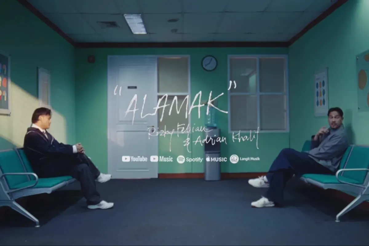 Lirik lagu Alamak dari Rizky Febian dan Adrian Khalif. (Sumber: Instagram/@rizkyfbian)