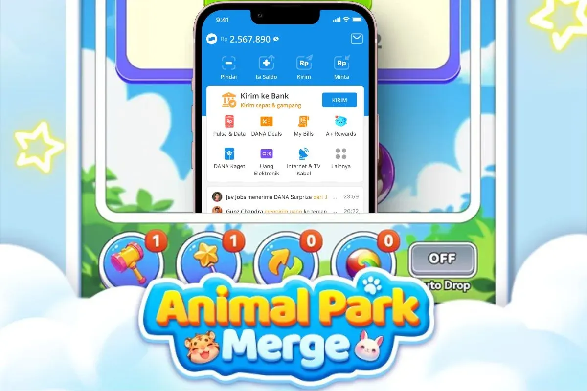 Main game Animal Park Merge dapat saldo DANA gratis. (Sumber: Istimewa)