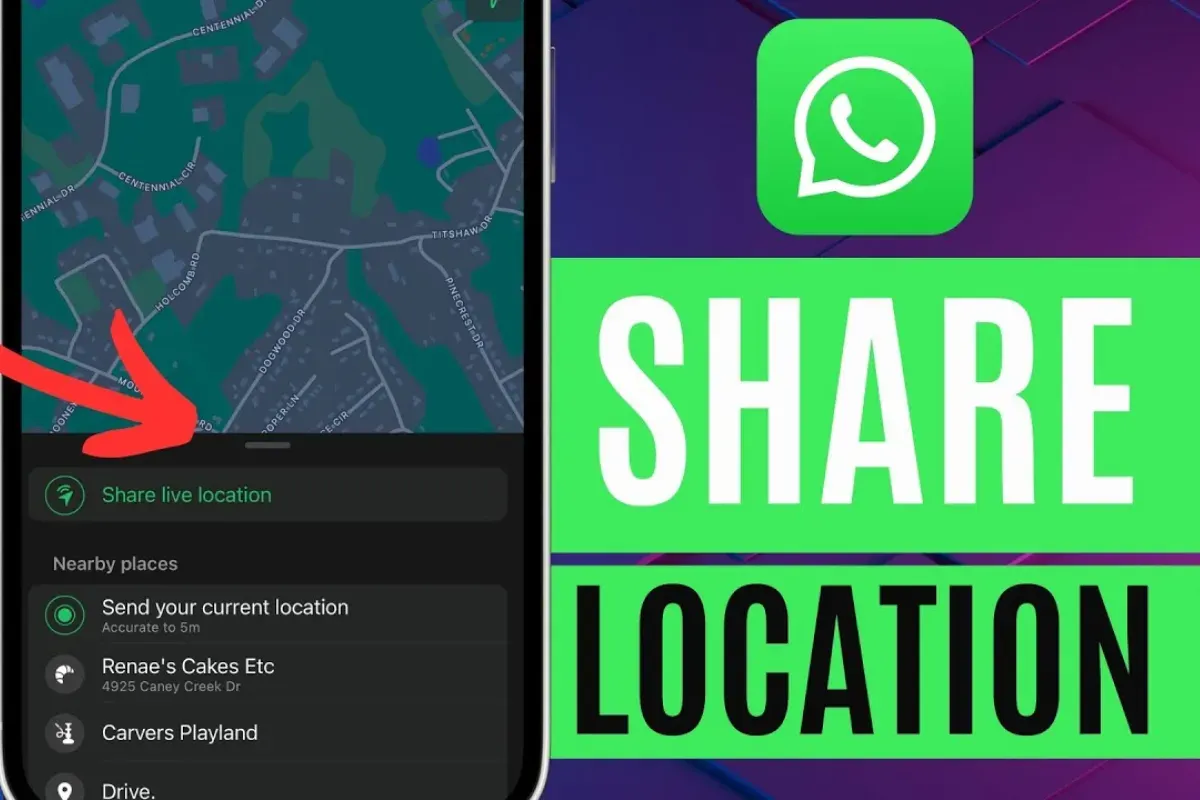 Ilustrasi mengirim lokasi terkini atau lokasi langsung melalui WhatsApp. (Sumber: YouTube/Think Tutorial)