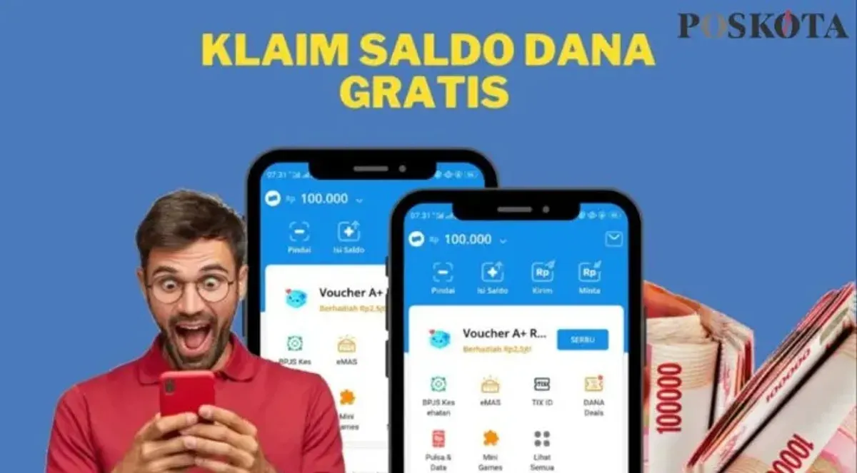 Klaim link saldo DANA gratis senilai Rp245.000 yang tersedia hari ini dan siap dicairkan langsung ke akun dompet elektronik Anda. (Sumber: Poskota/Mutia Dheza Cantika)