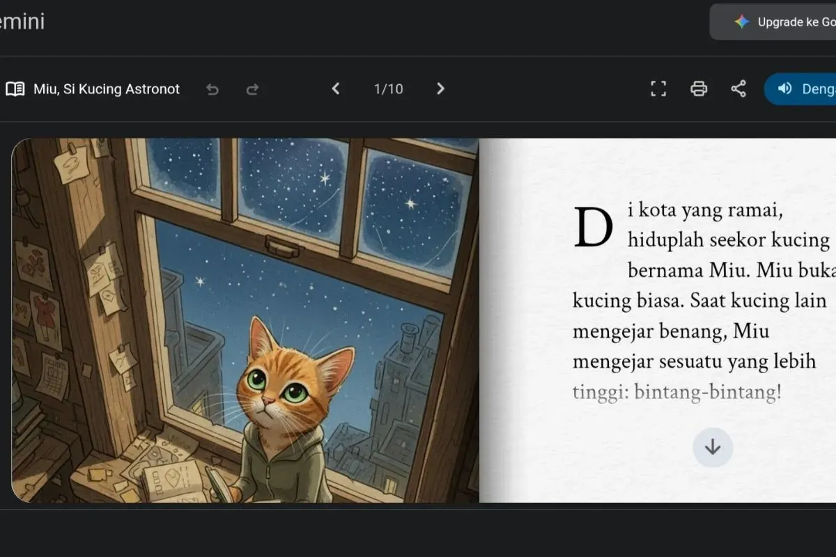 Fitur terbaru Gemini AI Storybook. (Sumber: tangkapan layar)