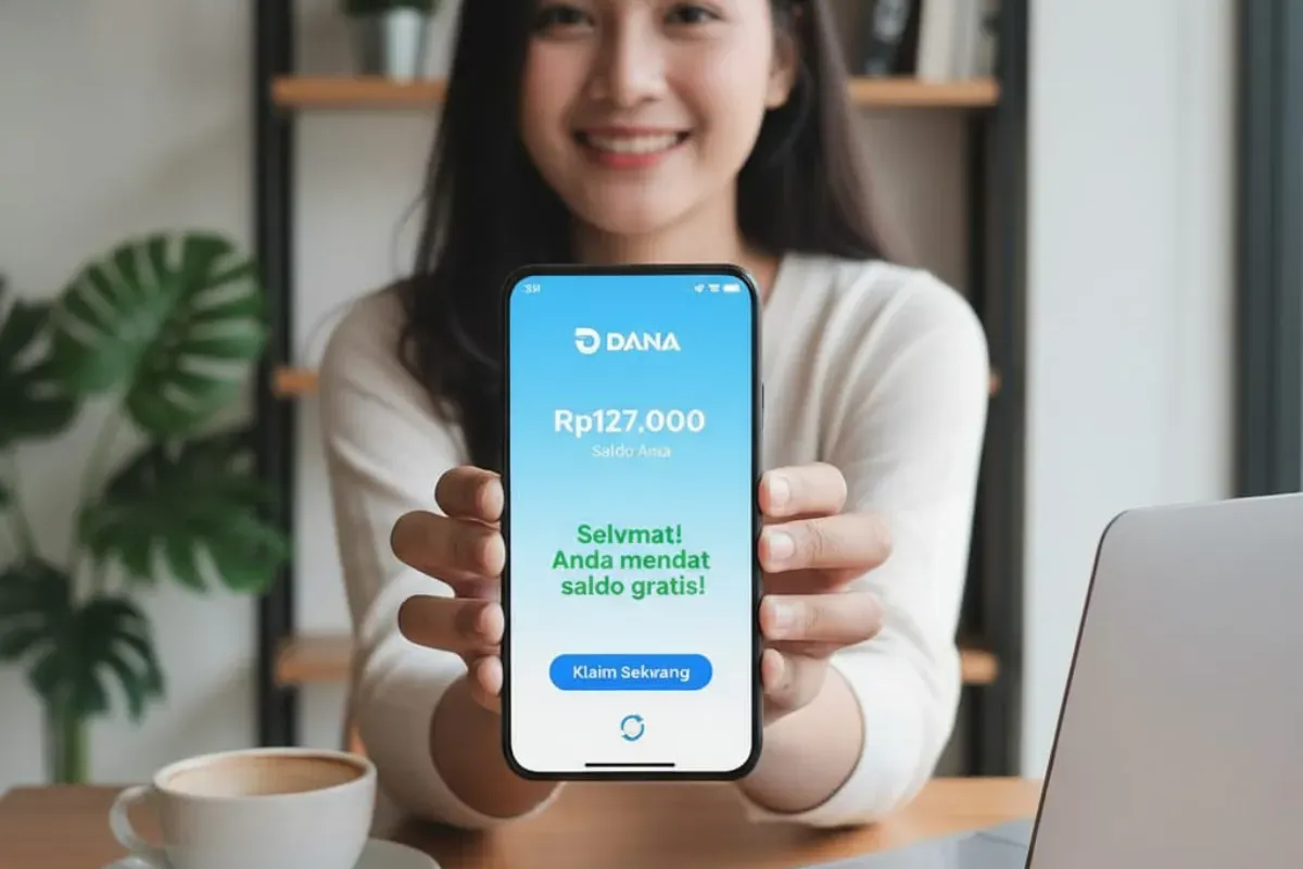 Ilustrasi cara mendapat saldo DANA gratis. (Sumber: Poskota/Gemini AI)