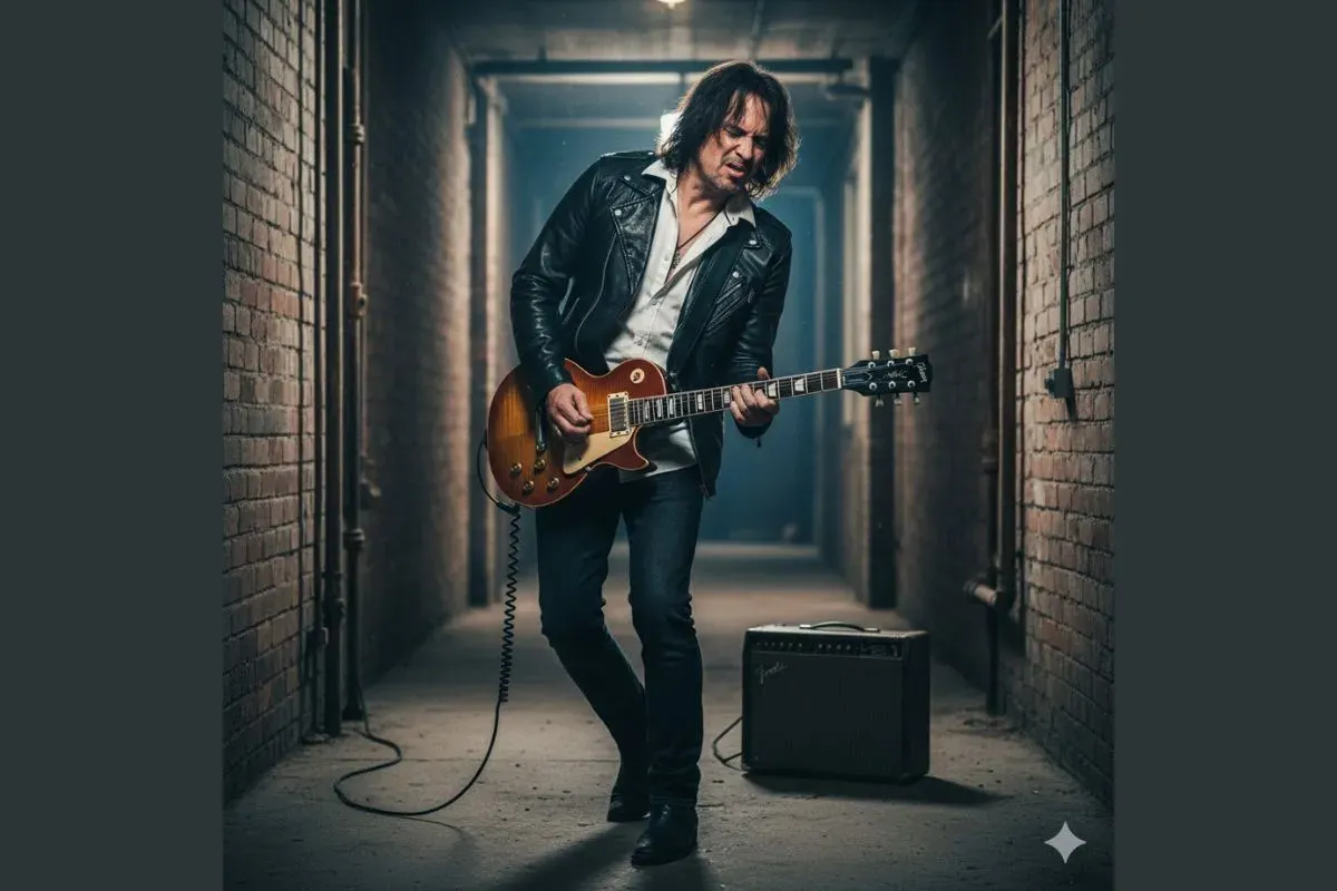 Kumpulan prompt Gemini AI untuk konsep foto bermain gitar (Sumber: Gemini AI)