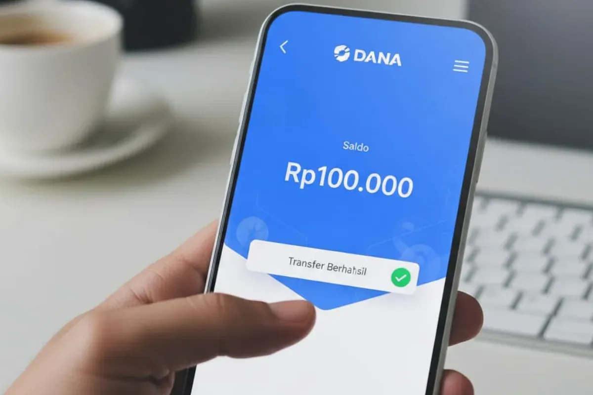Ilustrasi mendapat saldo DANA gratis Rp100.000. (Sumber: Poskota/AI Generated)