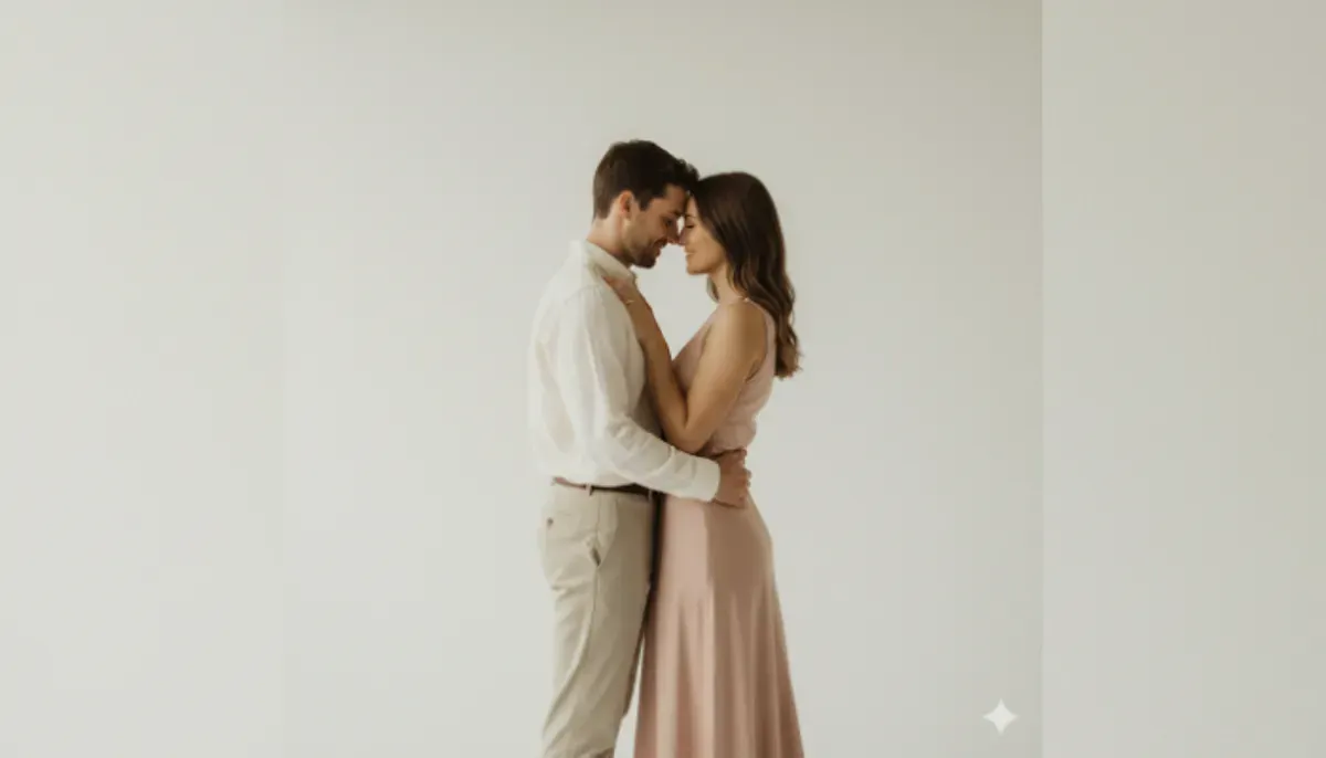 Cukup pakai 5 prompt Gemini AI ini untuk dapatkan foto couple di studio dengan mudah. Prompt romantis, minimalis, dan glamour ada di sini! (Sumber: Gemini AI)