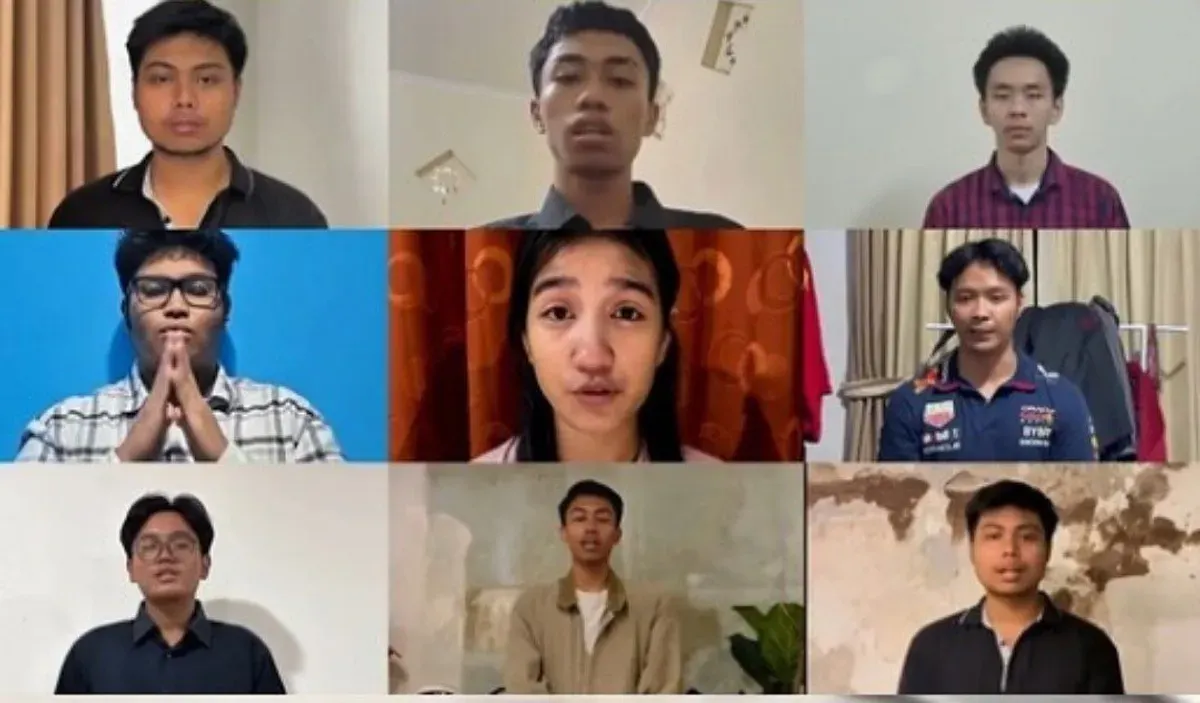 Enam mahasiswa Unud mengunggah video permintaan maaf setelah nama mereka viral dalam percakapan bullying mahasiswa. (Sumber: X/@Juanmarpaung99)