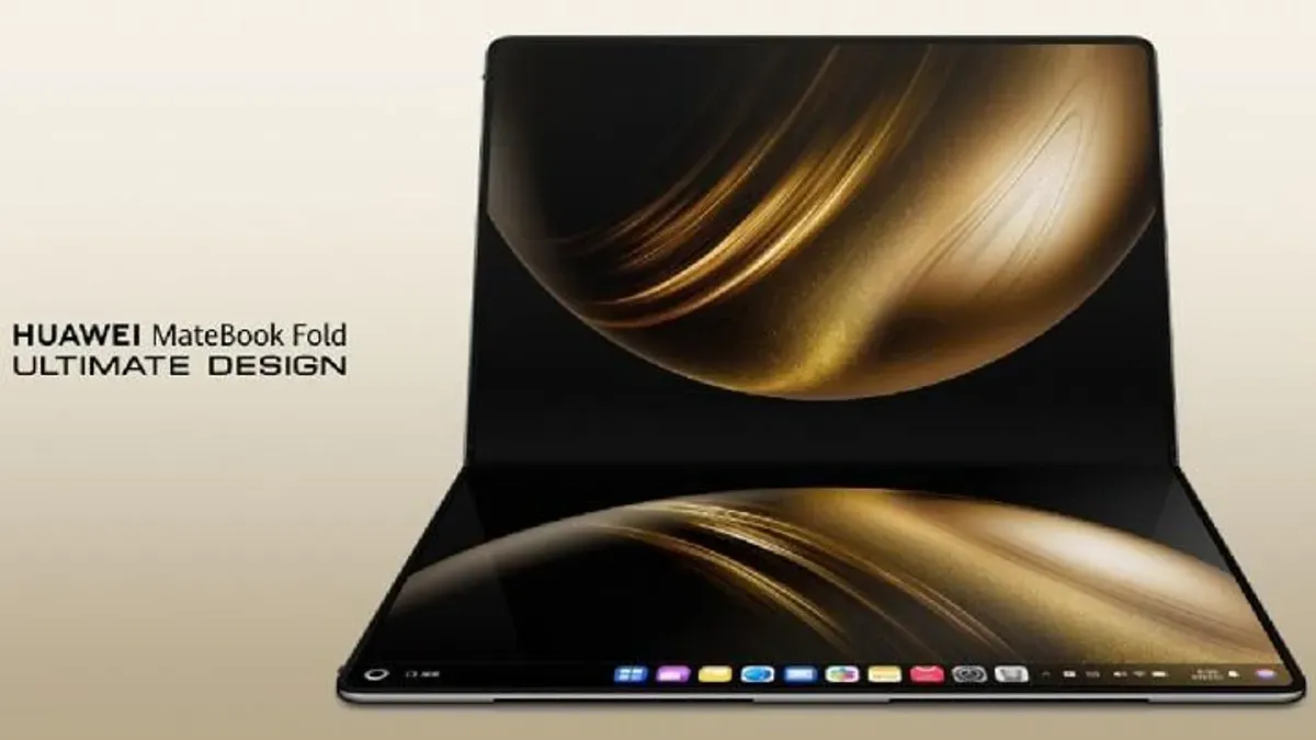 Huawei MateBook Fold Ultimate Design tampil mewah dengan layar lipat fleksibel dan paket aksesori kulit premium yang menegaskan karakter profesional pengguna. (Sumber: Dok/Huawei)