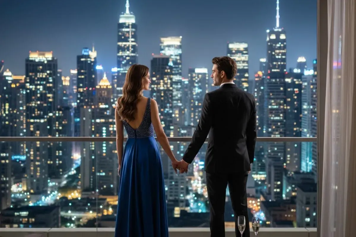 Contoh prompt Gemini AI foto malam minggu romantis bareng pasangan. (Sumber: Istimewa)