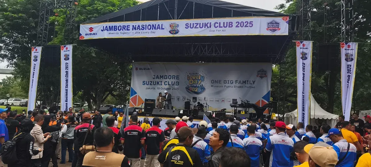 Komunitas Suzuki dari berbagai daerah berkumpul di TMII dalam Jambore Suzuki Club 2025. (Sumber: Poskota/Erwan Hartawan)