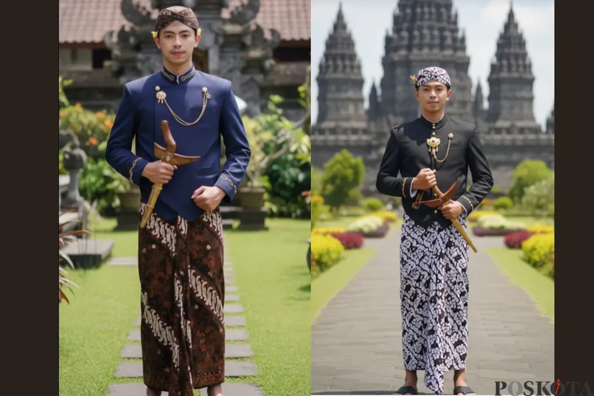 Edit Foto Pria Adat Jawa Lengkap dengan Atributnya di Gemini AI (Sumber: TikTok/pahpud)