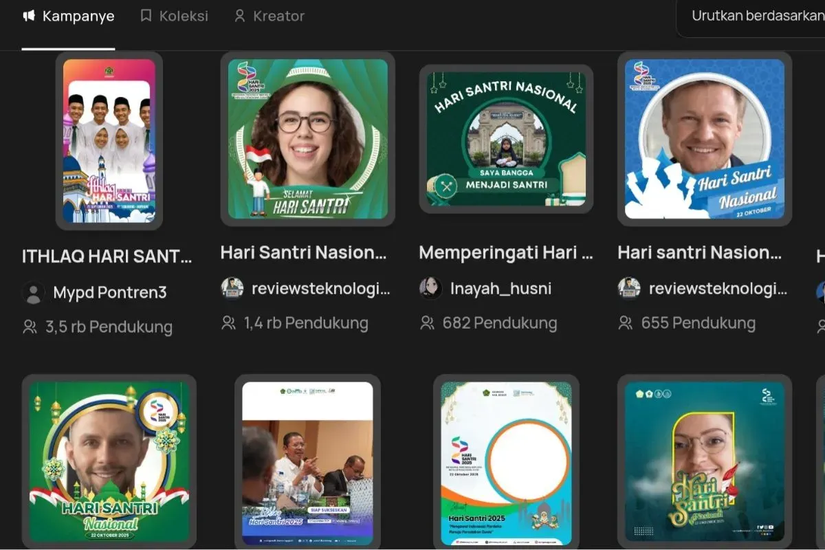Link twibbon Hari Santri Nasional 2025. (Sumber: tangkapan layar)