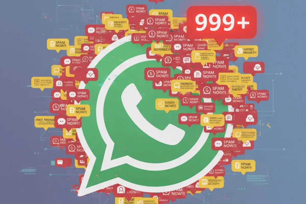 Ilustrasi pesan spam di WhatsApp. (Sumber: Poskota/Gemini AI)