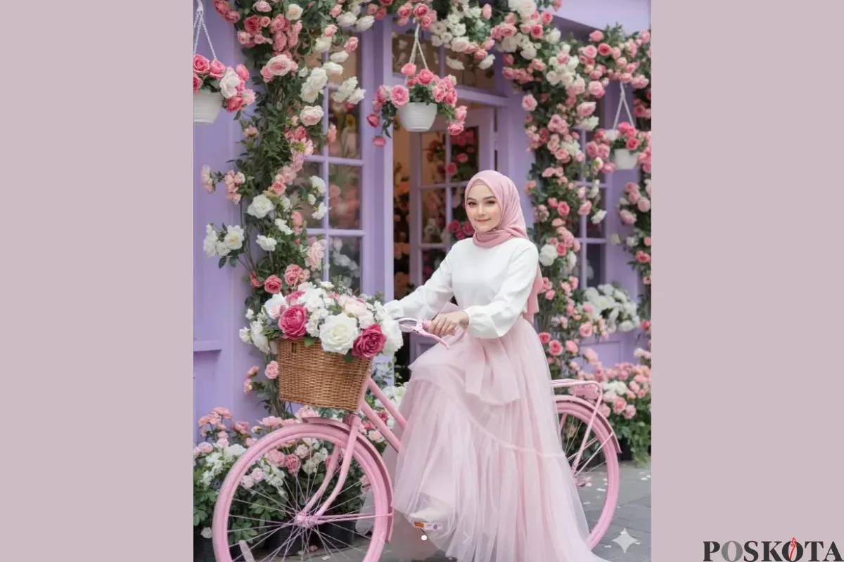 Edit Foto OOTD di Eropa dengan Nuansa Pastel Pakai Gemini AI (Sumber: TikTok/@lls220)