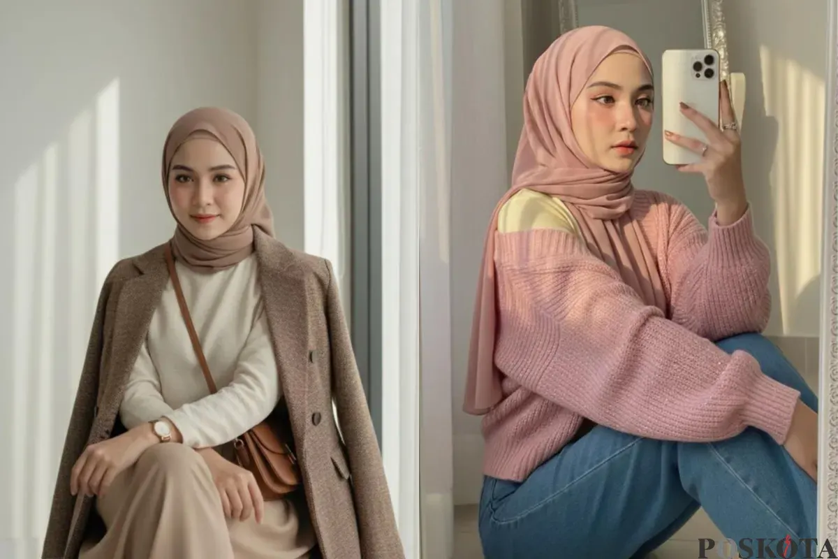 Contoh Prompt Gemini AI untuk Edit Foto OOTD Elegan dan Mirror Selfie (Sumber: TikTok/v3catt)