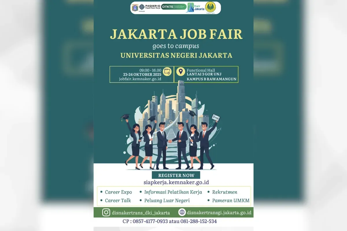 Jakarta Job Fair Goes to Campus UNJ 2025: Ribuan Peluang Karier Menanti Mahasiswa dan Fresh Graduate! (Sumber: Instagram/@unj_official)