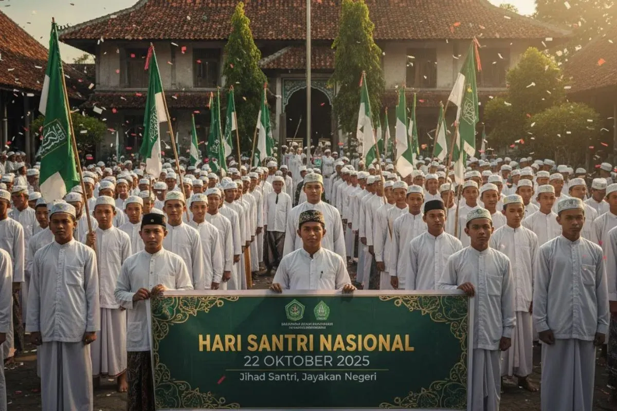 Ilustrasi upacara Hari Santri Nasional 2025. (Sumber: Istimewa)