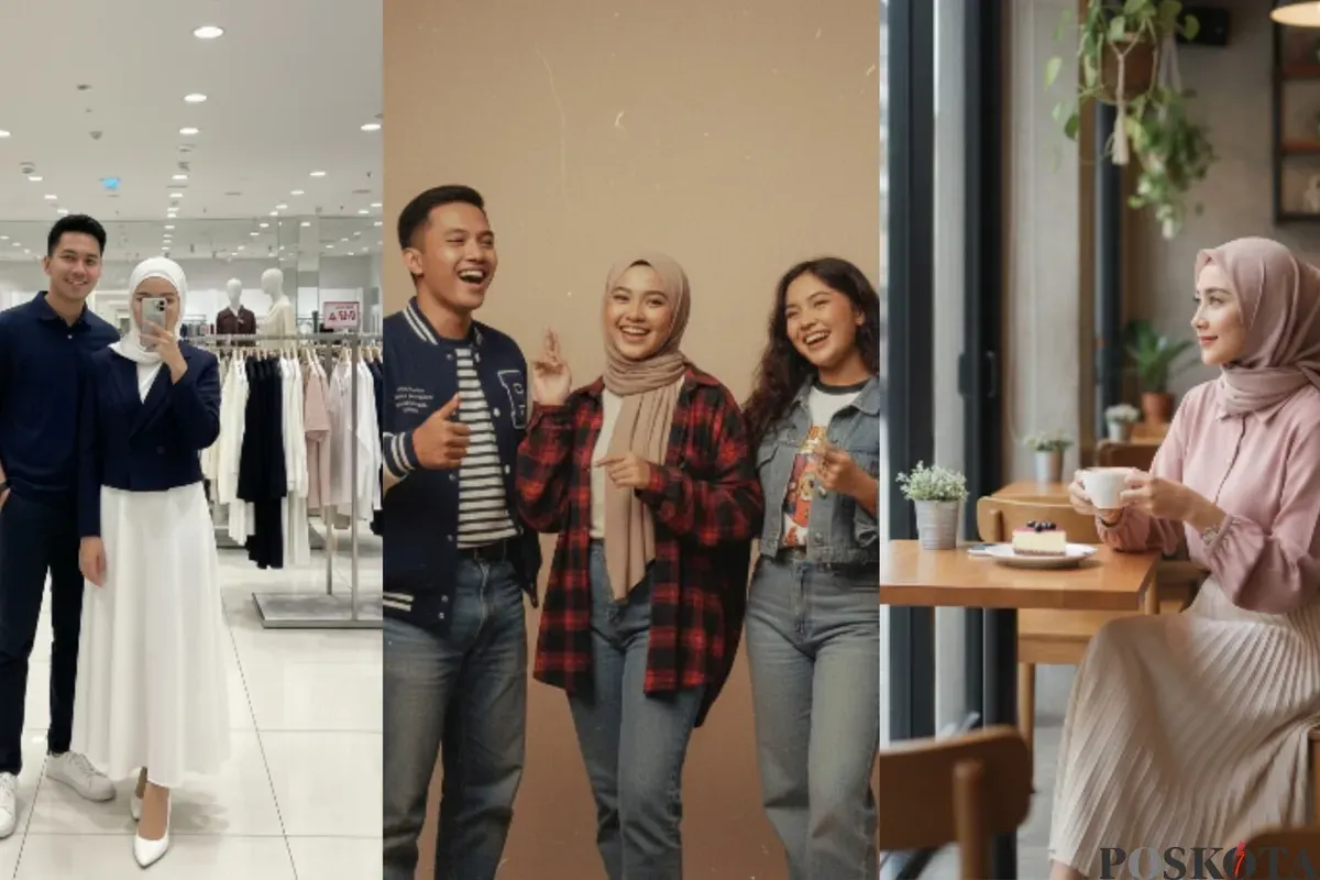 Hasil edit foto berbagai konsep dan gaya pakai prompt Gemini AI. (Sumber: Gemini AI)