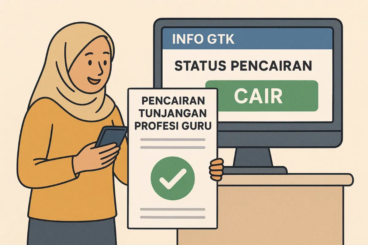 Ilustrasi pencairan tunjangan profesi guru (TPG). (Sumber: Poskota/AI Generated)