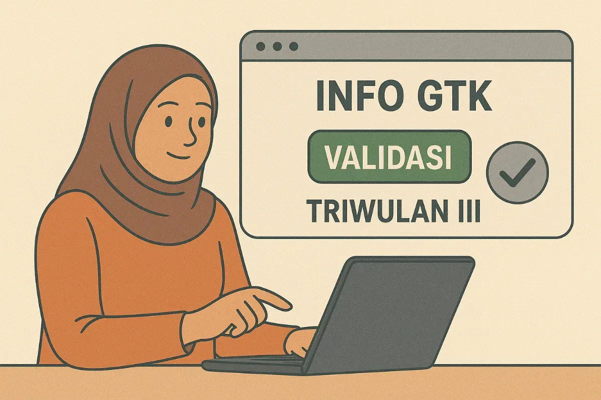 Ilustrasi proses validasi Info GTK untuk guru ASN. (Sumber: Poskota/ChatGPT)