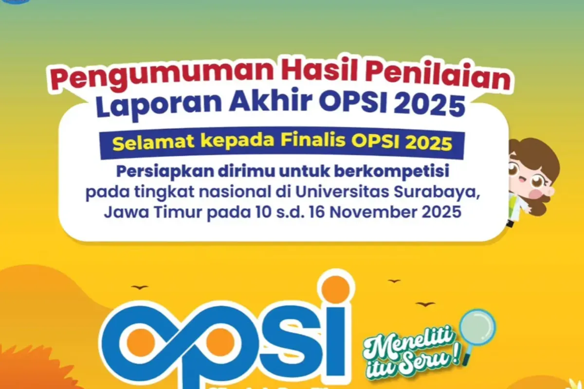 Ilustrasi link pengumuman finalis OPSI 2025. (Sumber: Instagram/@puspresnas)