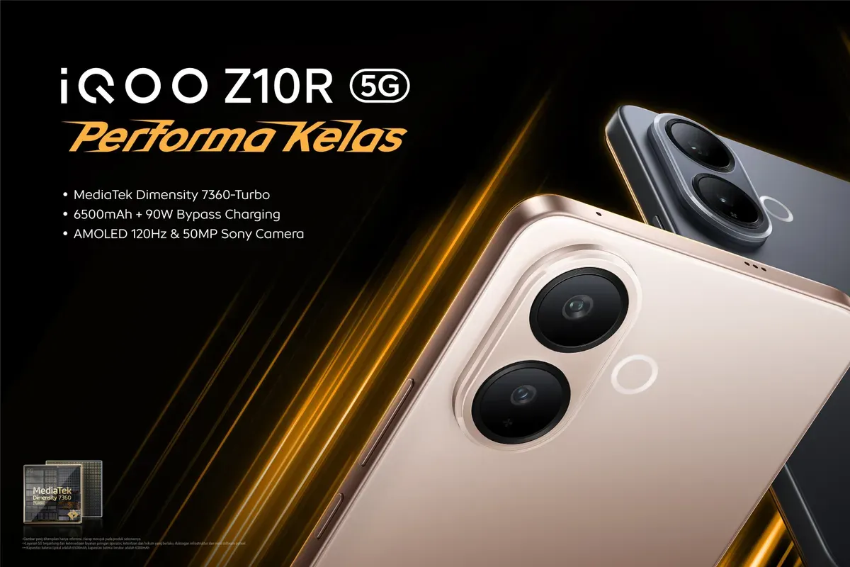 Spesifikasi dan Harga iQOO Z10R 5G yang Baru Dirilis di Indonesia (Sumber: iQOO Indonesia)