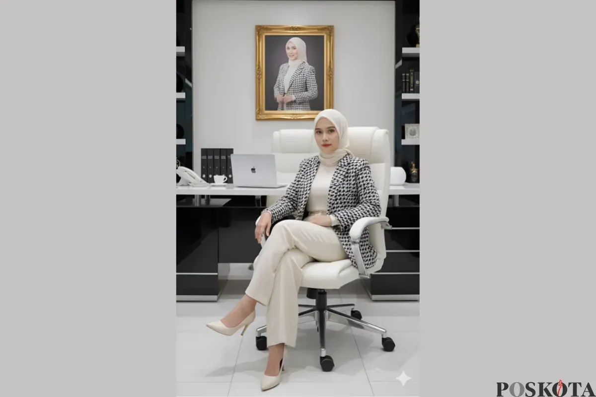 Edit Foto di Kantor dengan OOTD Stylish dan Macbook Pakai Gemini AI (Sumber: TikTok/@stefanie_vaulina)