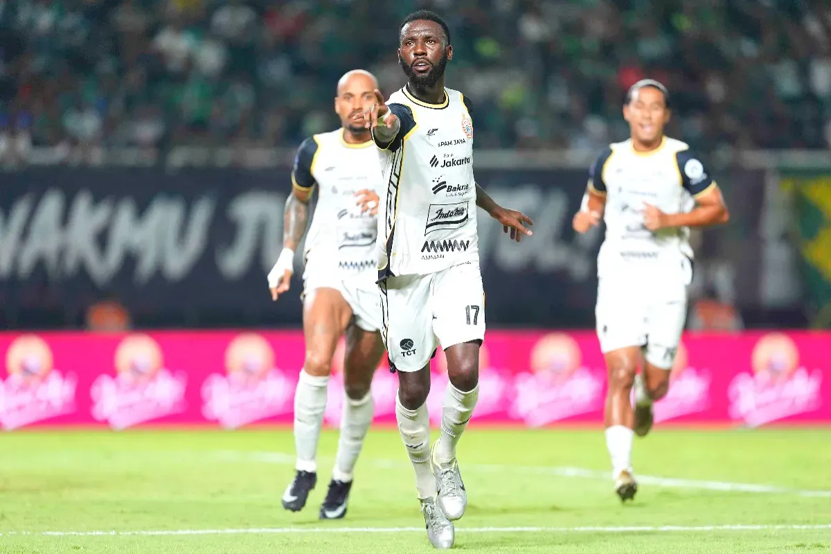 Potret pemain Persija Jakarta, Allano Lima saat melakukan selebrasi. (Sumber: Persija Jakarta)