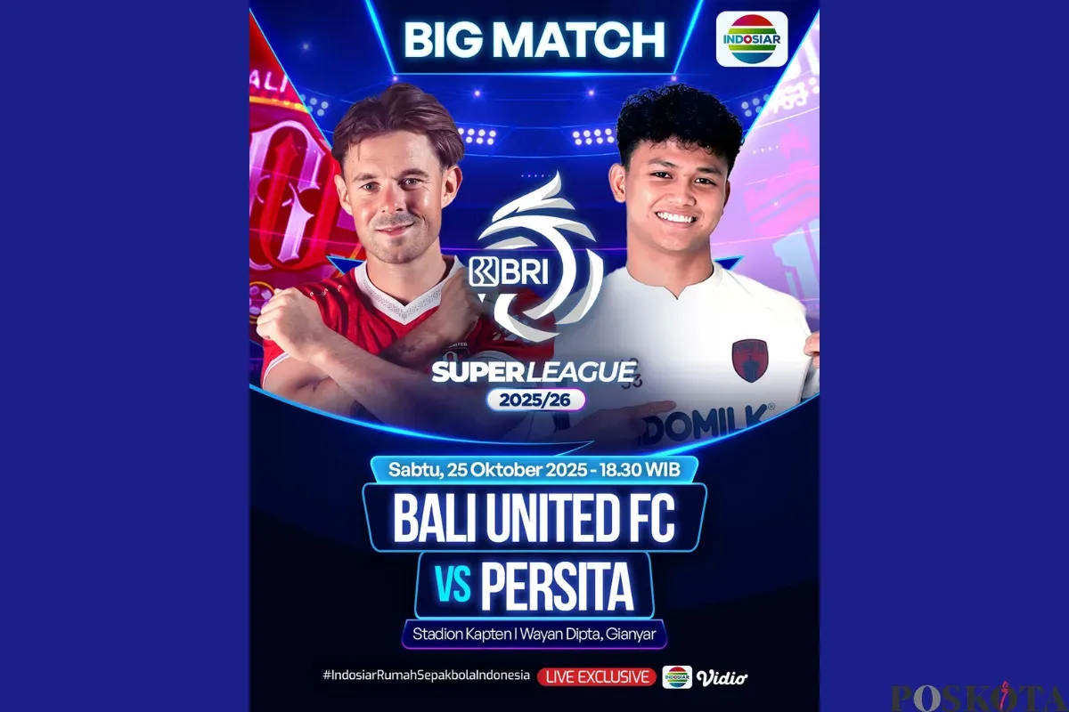 LINK LIVE STREAMING Bali United FC vs Persita Tangerang Hari Ini 25 Oktober 2025 Pukul 19.00 WIB di Indosiar (Sumber: Instagram/sports.indosiar/Edited Muhammad Ibrahim)