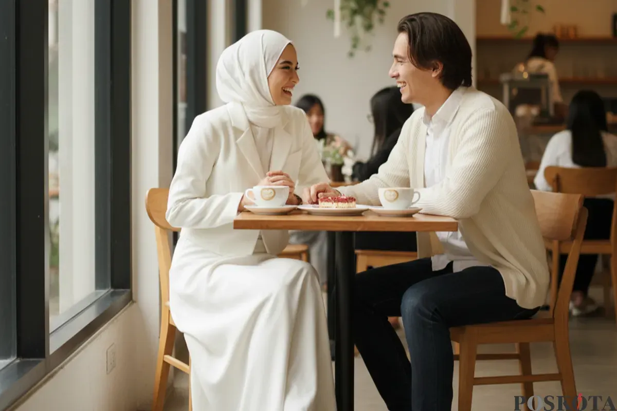 Hasil edit foto estetik sama pacar pakai prompt Gemini AI. (Sumber: Gemini AI)