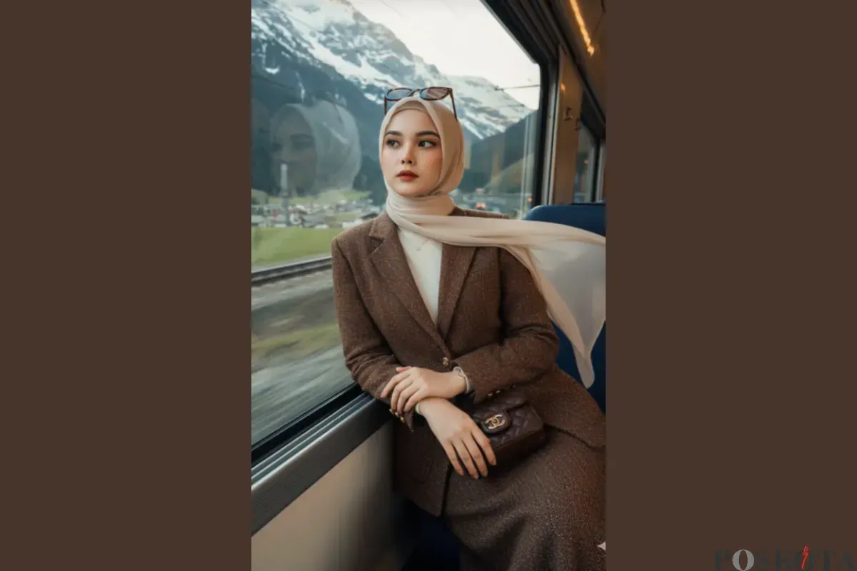 Cara Edit Foto di Kereta Express dengan OOTD Stylish Pakai Gemini AI (Sumber: TikTok/queenica1401)