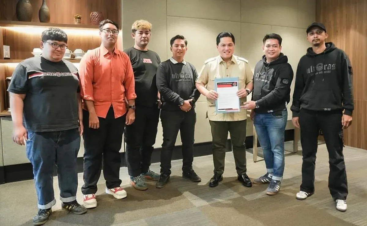 Ketua Umum PSSI, Erick Thohir, bertemu dengan perwakilan Ultras Garuda Indonesia di Jakarta pada Sabtu, 25 Oktober 2025. (Sumber: Dok. PSSI)