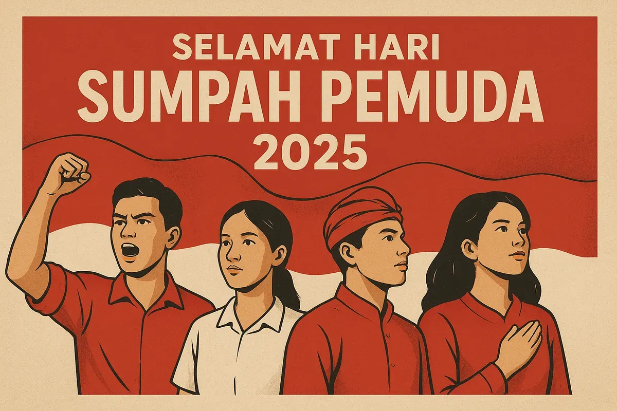 Contoh ucapan Selamat Hari Sumpah Pemuda yang bisa dibagikan untuk media sosial (Sumber: AI)