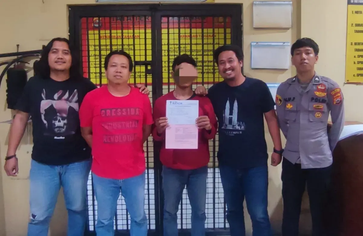 Tersangka KR saat diamankan di Mapolresta Serang Kota. (Sumber: Dok. Humas Polresta Serang Kota)