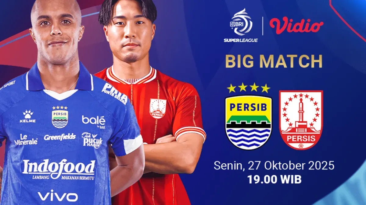 Pertandingan Persib Bandung vs Persis Solo pada pekan ke-10 BRI Super League 2025/2026 (Sumber: Vidio.com)