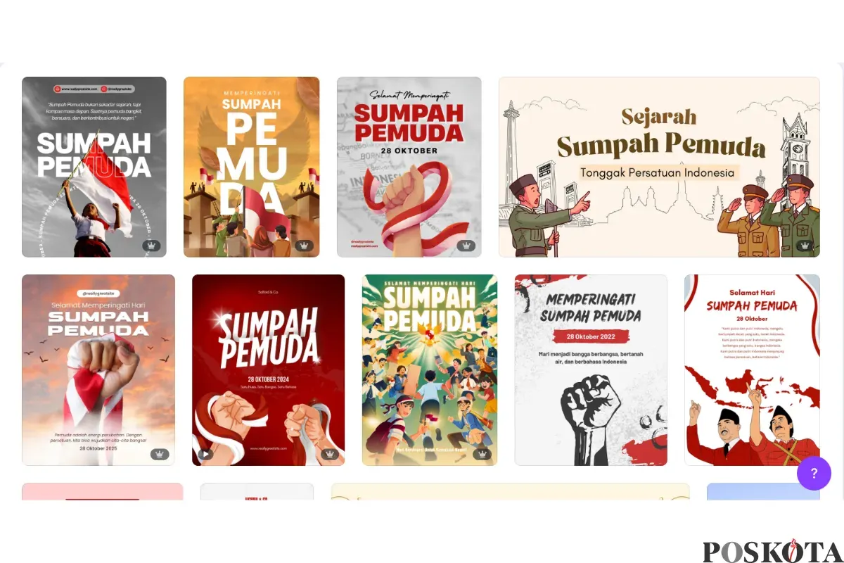 Download Ratusan Poster Sumpah Pemuda 28 Oktober, Bisa Diedit Sesuai Keinginan (Sumber: Canva/Edited Muhammad Ibrahim)